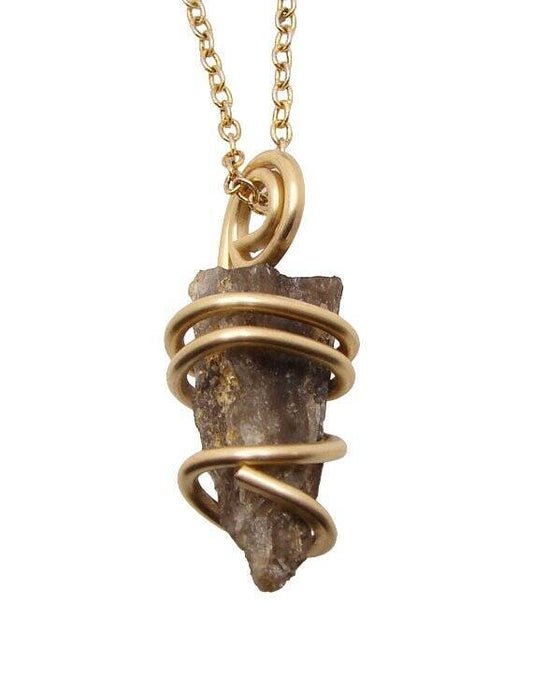 RARE BLACK DRAGON QUARTZ PENDANT IN BRONZE MERLIN'S GOLD #401