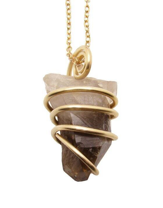 RARE BLACK DRAGON QUARTZ PENDANT IN BRONZE MERLIN'S GOLD #900