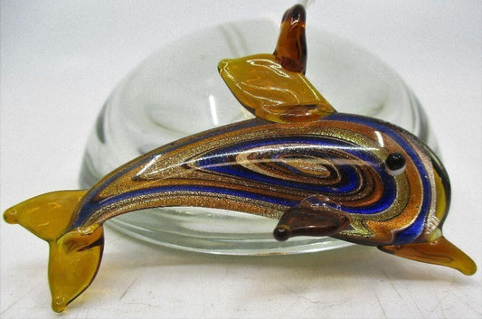 Handblown Glass Dolphin Pendant  Dichroic Glass Pendant -Sea Ocean Pretty 1