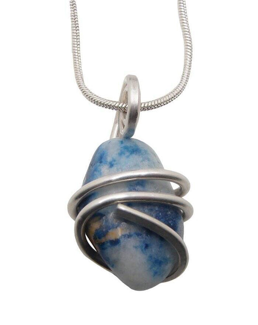 Lazulite Lapis Lazuli Pendant Lucid Dream Sterling Silver Crystal Necklace #201