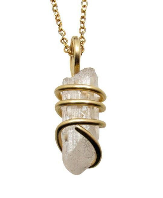 DANBURITE PENDANT RARE & POWERFUL Pleiadian Starbrary Crystal MERLIN'S GOLD 850