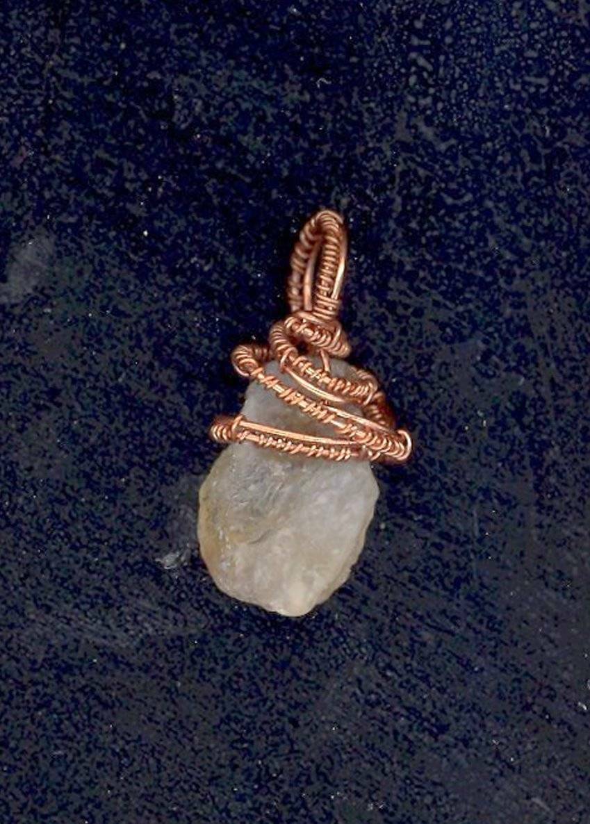 Natural Citrine SPIRITUALLY COILED PENDANT ATTRACT MONEY BRONZE MERLIN'S GOLD 1