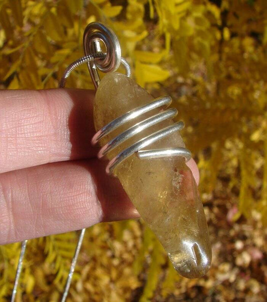 Kundalini African Congo Citrine Lemurian Pendant, Genuine South Africa #211