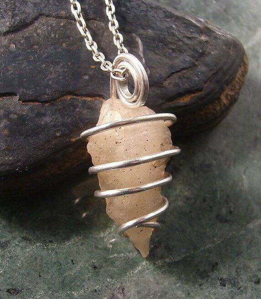 AUTHENTIC Desert Glass! Meteorite Sterling Silver Pendant #310