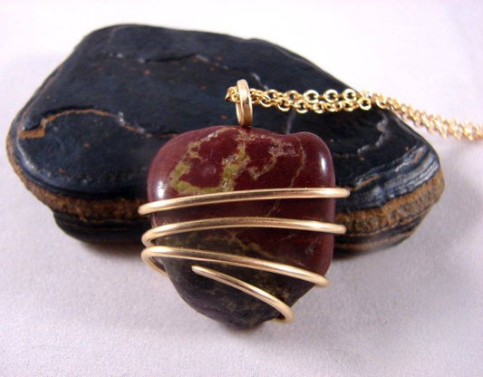 South African Hand Forged Dragonstone Pendant in Merlin's Gold Bronze 11