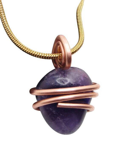 Handmade Crystal Jewelry African Amethyst Pendant Real Crystals Purple #13