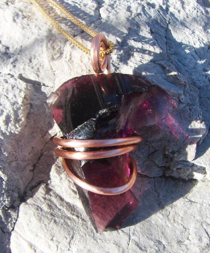 Gorgeous Genuine Monatomic Andara Crystal Pendant Copper #436