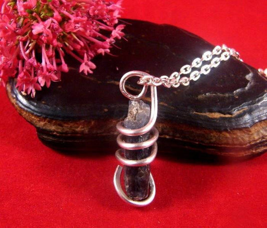 Natural Blue Bluest Kyanite Gemstone Pendant Necklace Sterling Silver #111