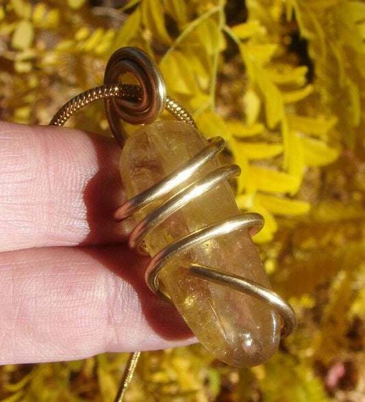Kundalini African Congo Citrine Lemurian Pendant, Genuine South Africa #210