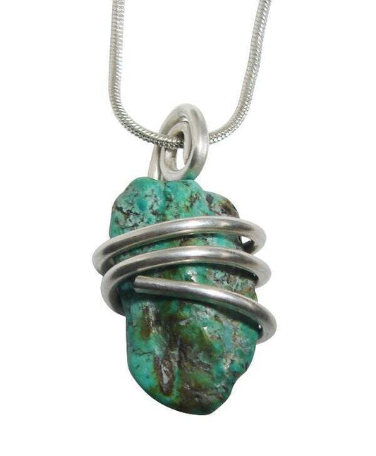 Gorgeous Hand Forged Natural Blue Turquoise Pendant Silver #133
