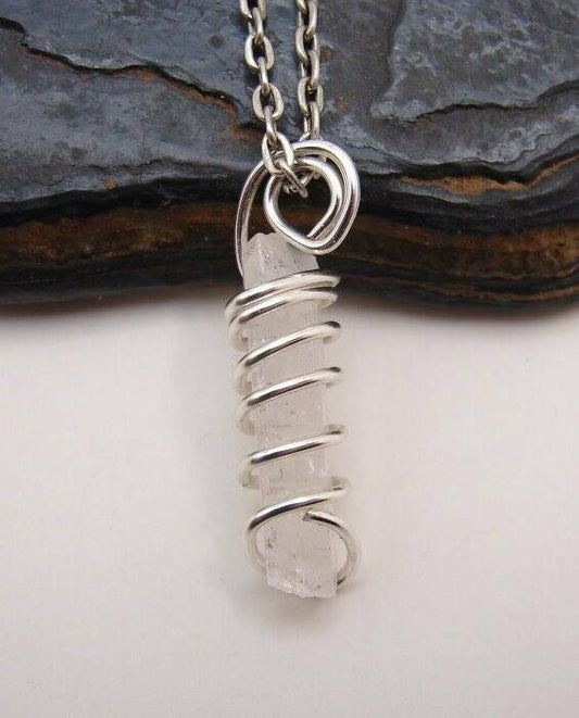 DANBURITE PENDANT RARE POWERFUL Pleiadian Starbrary Crystal Silver Copper 362