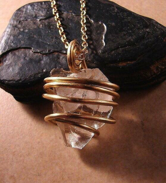 Gorgeous Genuine Monatomic Andara Crystal Pendant Bronze Gold 830