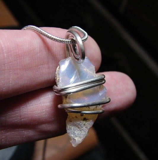 Ethiopian Opal Pendant Necklace Sterling Opal Necklace, October Birthstone #3