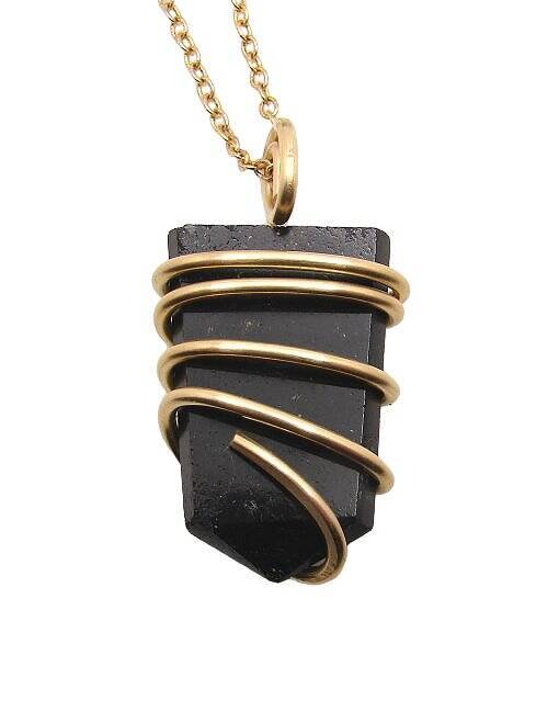 Black Tourmaline Crystal , Chakra Protection, Pendant  23