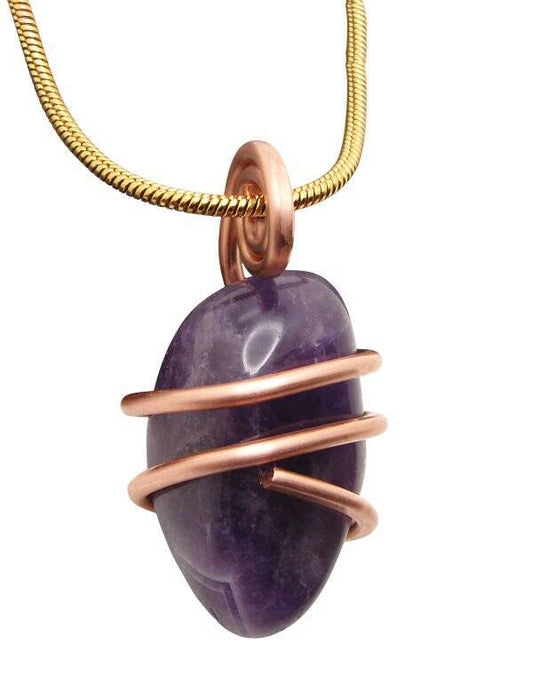 Handmade Crystal Jewelry African Amethyst Pendant Real Crystals Purple #14