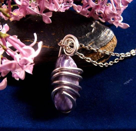SALE Grape Purple Russian Charoite Pendant Sterling Silver 42