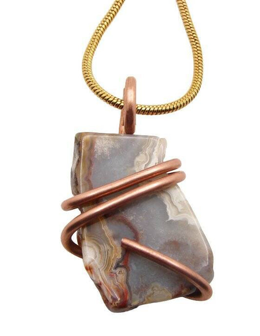72.5 cts - NEW RADIANCE JASPER ART AMULET PENDANT Necklace COPPER #103