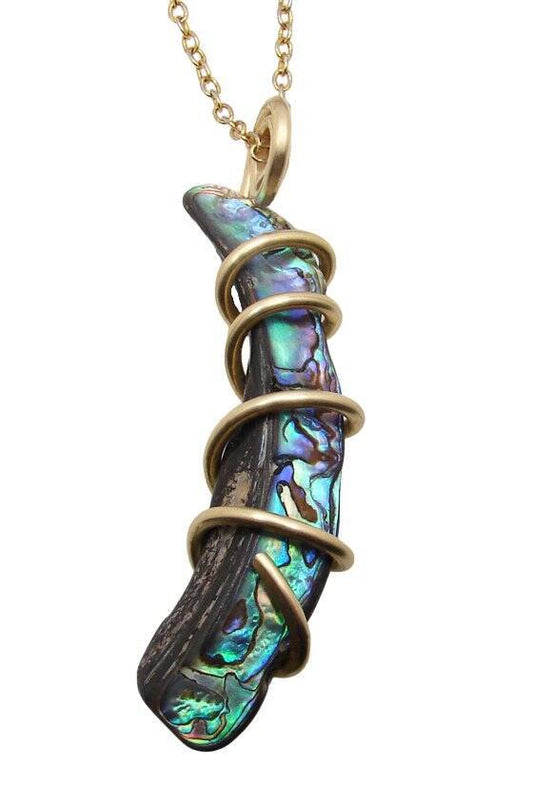 TW: 7.2 grams Abalone Pau Shell Pendant in Merlin's Gold #22