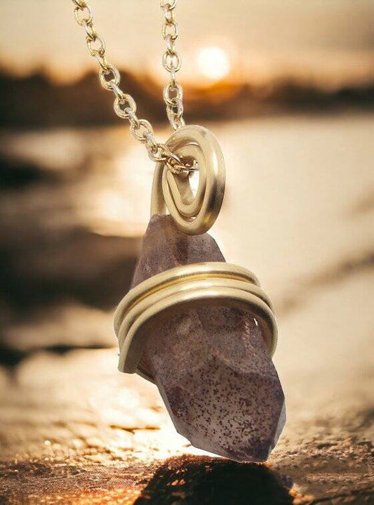 RARE BLACK DRAGON QUARTZ PENDANT IN BRONZE MERLIN'S GOLD 550