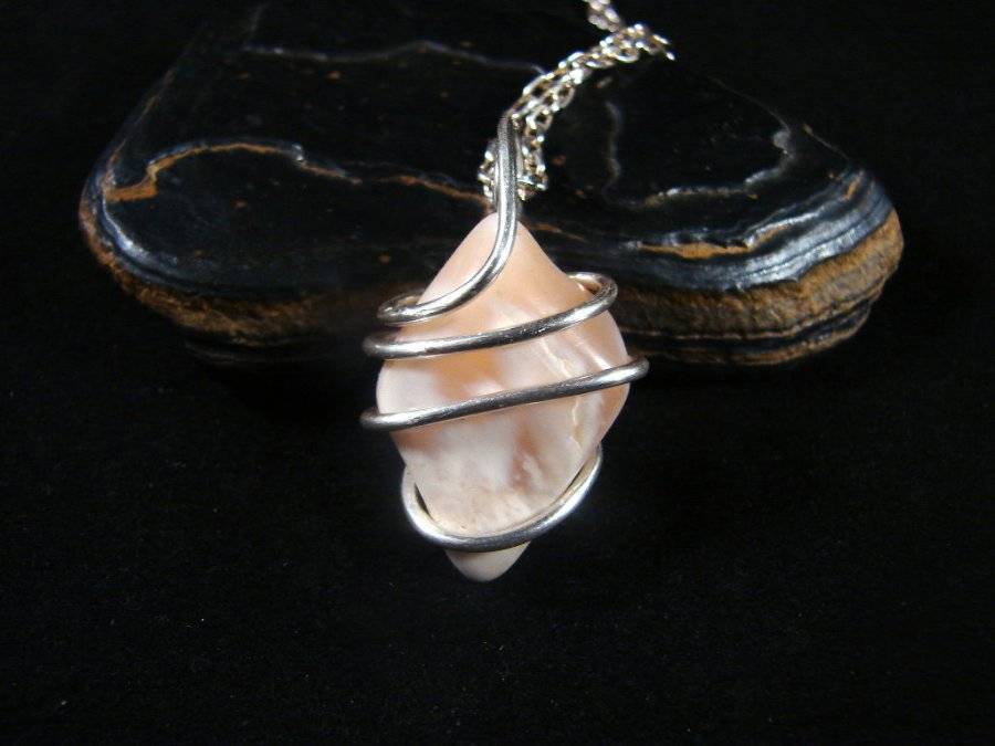Misty Crystal Moonstone Forged Wire Wrap Pendant in Sterling Silver SS 3