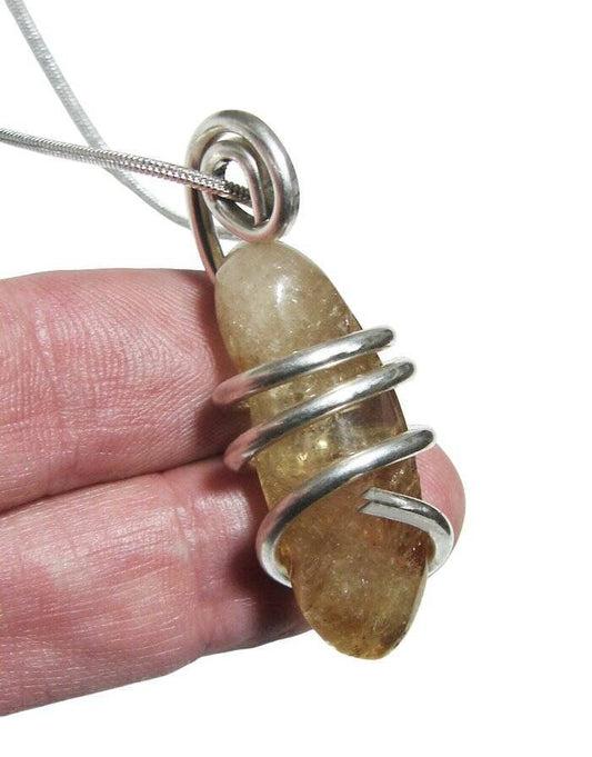 Kundalini African Congo Citrine Lemurian Pendant, Genuine South Africa #201