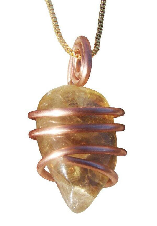 Kundalini African Congo Citrine Lemurian Pendant, Genuine South Africa #320
