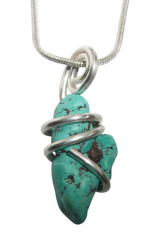 Gorgeous Hand Forged Natural Blue Turquoise Pendant Silver #131