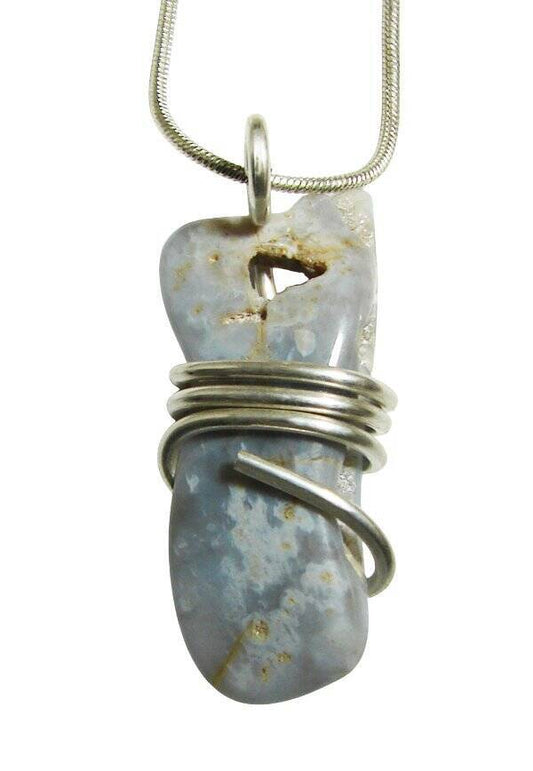 GENUINE ELLENSBURG TRUE BLUE AGATE PENDANT, MEDIUM BLUE #101