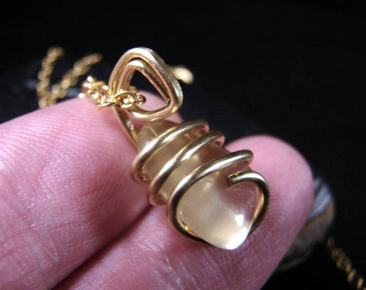 Golden Labradorite Hand Forged Pendant Merlins Gold Bronze Creativity #6