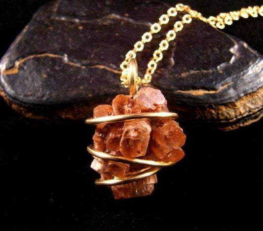 Aragonite Star Crystal Pendant Bronze #10