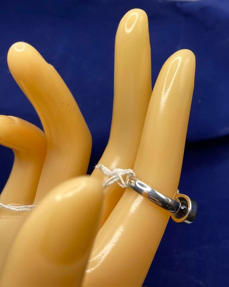 GIBEON Meteorite & Smoky Topaz Ring - Size 6.5  Space Astronomy Natural 10.03 ct