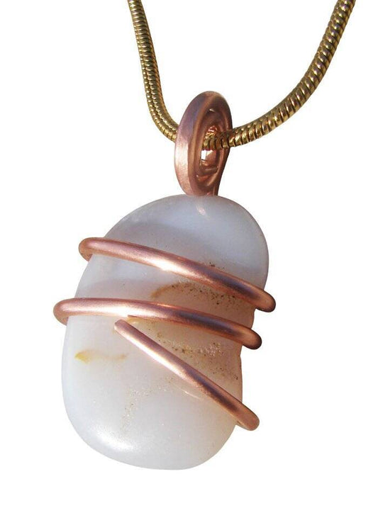 Spirit of Sakura Pendant Natural Agate | Copper / Harmony / Bereavement Gift #23
