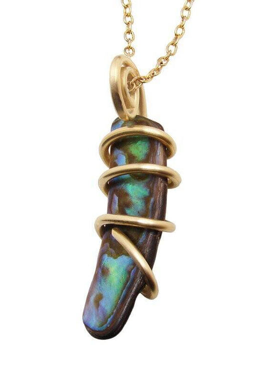 TW: 5.2 grams Abalone Pau Shell Pendant in Merlin's Gold #50