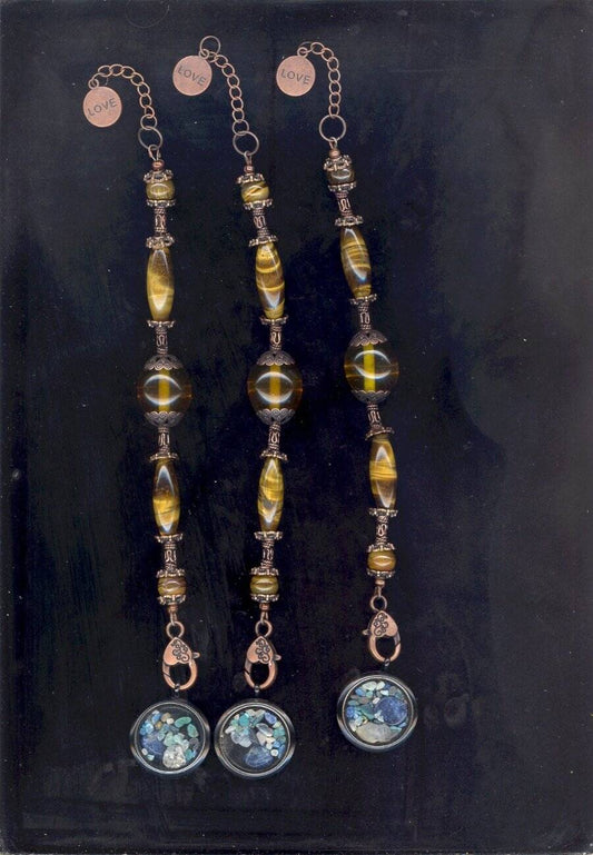 Phenacite Lazulite Tourmaline Amber Tiger's Eye Copper Love Gemstone Pendulum