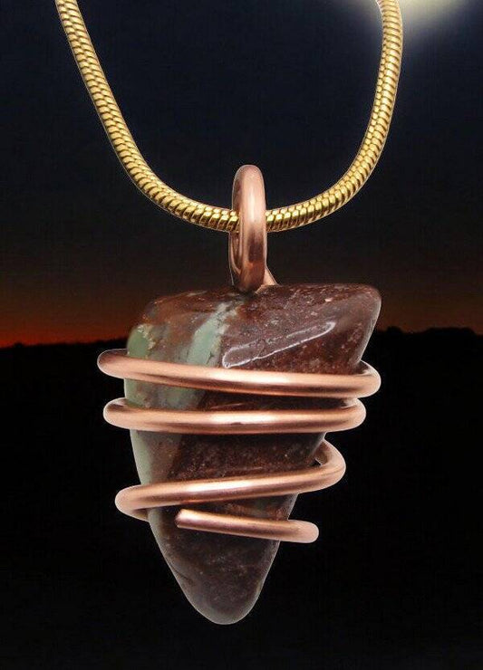 Real Crystals CHRYSOCOLLA PENDANT Handmade Talisman Stress Reliever Calm #18