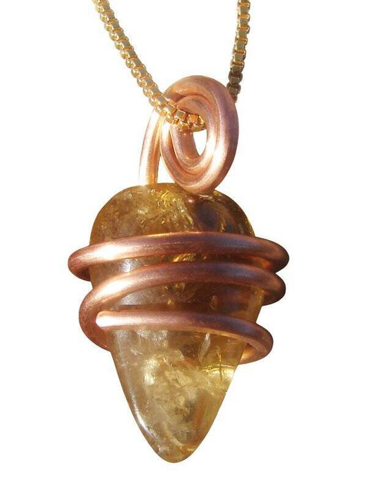 Kundalini African Congo Citrine Lemurian Pendant, Genuine South Africa #322