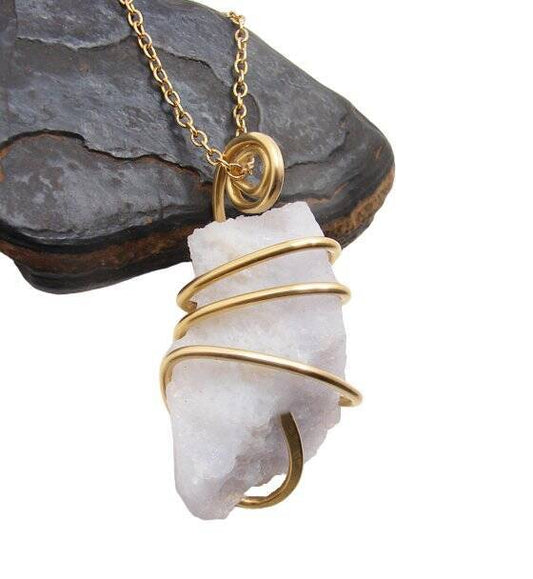 Beautiful Blue Chalcedony Agate Pendant Merlin's Gold #102