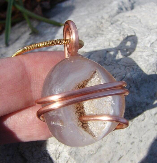 Spirit of Sakura Pendant Natural Agate | Copper / Harmony / Bereavement Gift #22