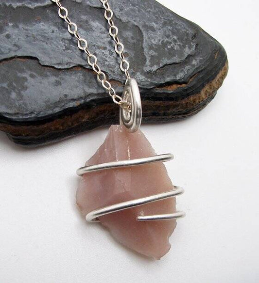 NOVACULITE PENDANT IN STERLING SILVER CUT CORDS - BE FREE AGAIN #450