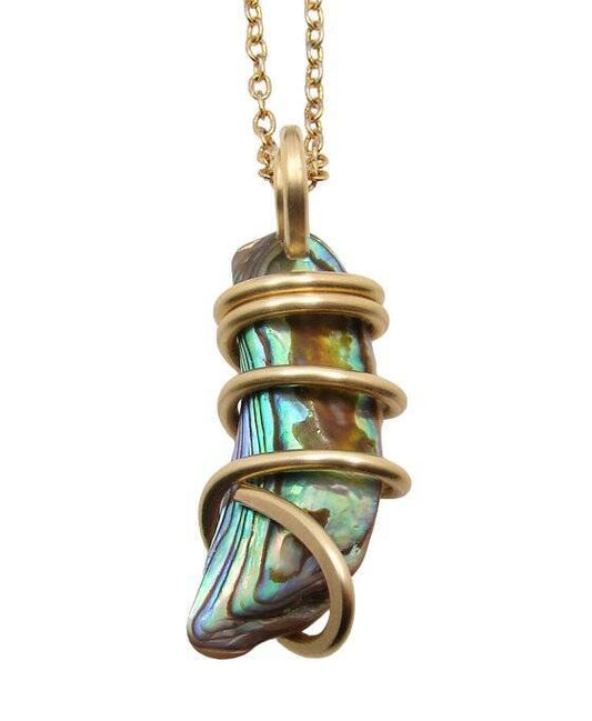 TW: 6.2 grams Abalone Pau Shell Pendant in Merlin's Gold #53