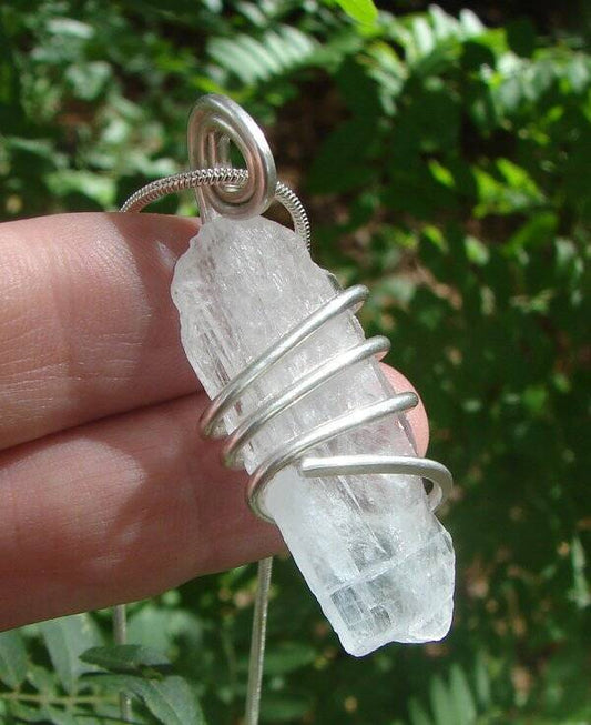 Real Crystals Raw Pendant Celestite Gemstone Necklace Sterling Silver #11