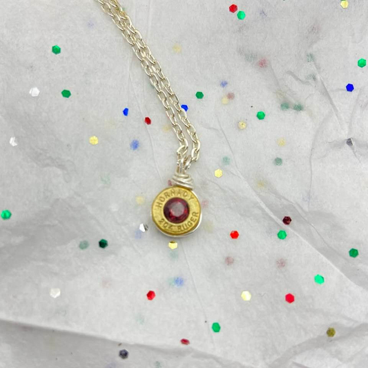 GenuineTourmaline Gemstone Bullet Necklace .204 Caliber Ruger 1