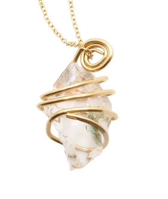 Gorgeous Genuine Monatomic Andara Crystal Pendant Bronze Gold 6003