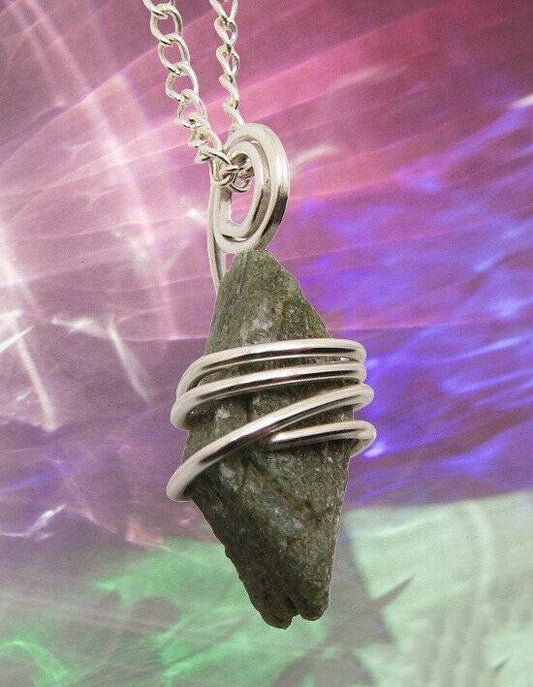 Green Heulandite Crystal Necklace Zeolite Crystal Handmade Jewelry #10