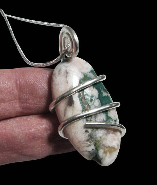 Spirit of Sakura Pendant Natural Agate | 925 Sterling Silver Pendant #1