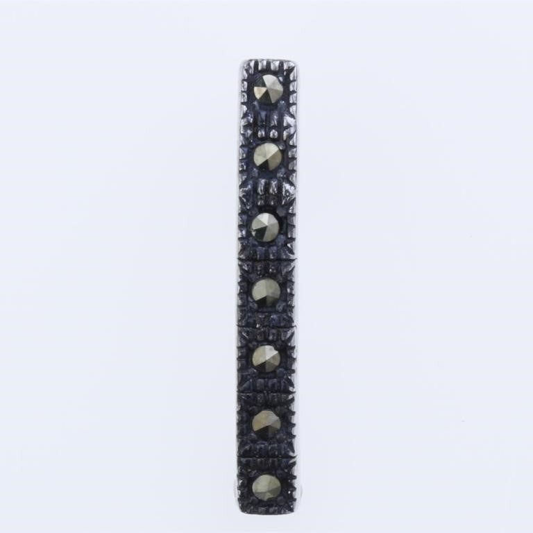 Sterling Silver Marcasite Linear Pendant for Meditation Self Awareness