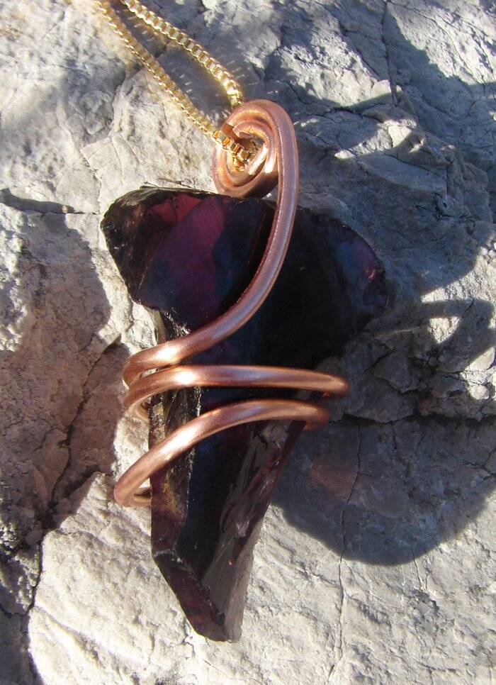 Gorgeous Genuine Monatomic Andara Crystal Pendant Copper #436