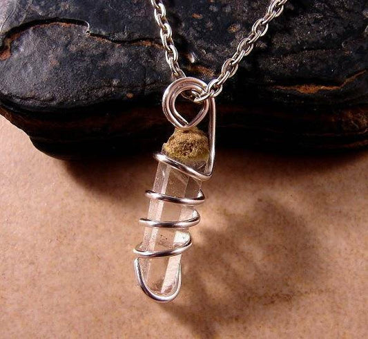 DELPHI ORACLE QUARTZ PENDANT SILVER COPPER MAGIC INCREASE SPIRITUALITY LOVE #20