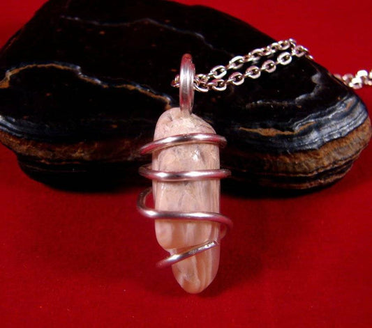 India Indian Moonstone Wire Wrap Pendant in Sterling Silver  2