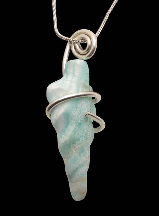 Sky Blue Angel Aragonite Star Crystal Pendant Real Crystals Third Eye Chakra #16